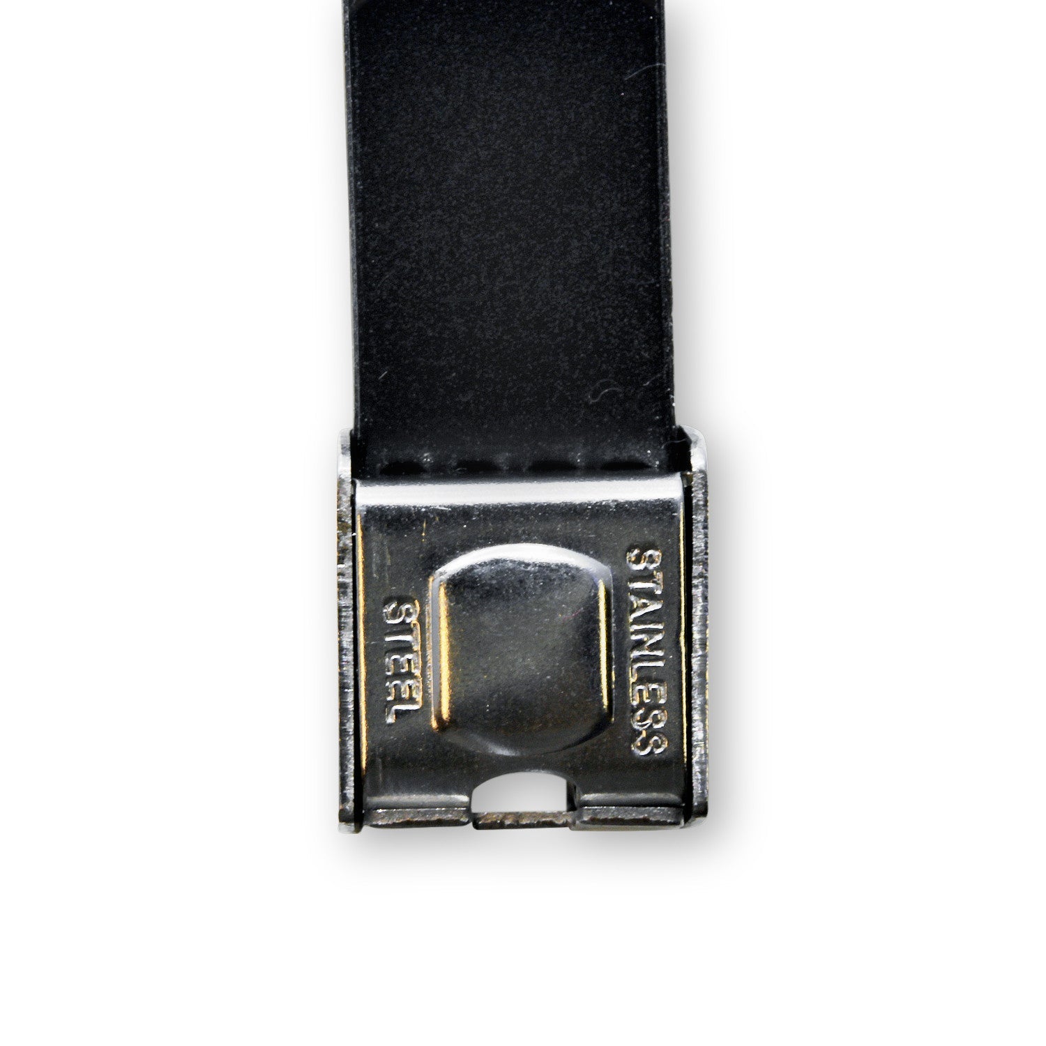 Stainless Steel Black Two Tone Design Leather Bracelet