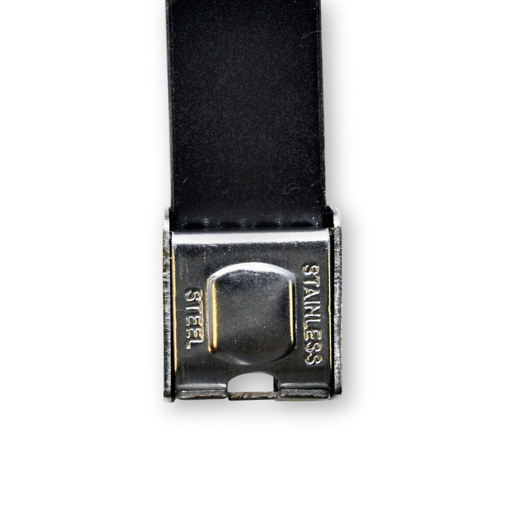 Stainless Steel Two Tone S Design Rubber Bracelet