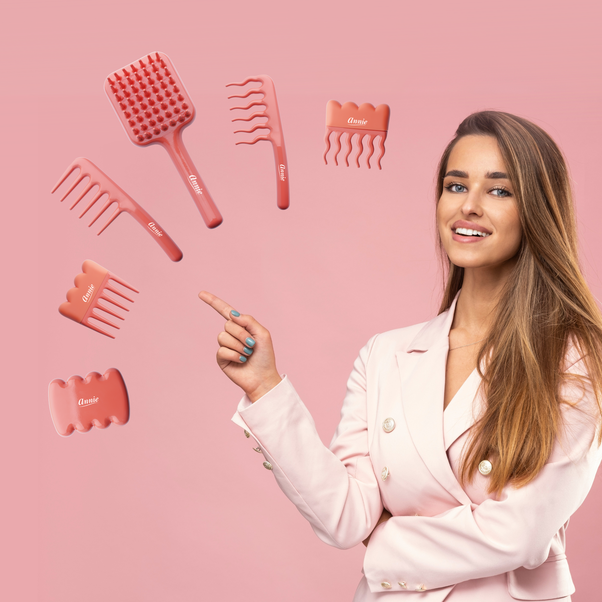 Annie Effortless Detangler Paddle Brush, 1 Count, Orange