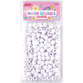 Joy Round Hair Beads Large, 60 Count, White