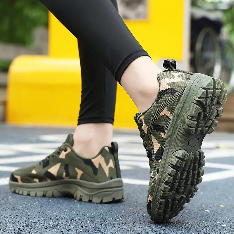 Camouflage Lace Up Mesh Breathable Athletic