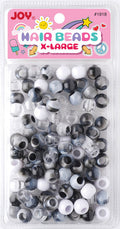 Joy Round Hair Beads X-Large, Black Two Tone