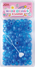 Joy Round Hair Beads X-Large, 100 Count, Two Tone Vivid Blue
