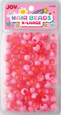 Joy Round Hair Beads X-Large, 100 Count, Two Tone Vivid Pink