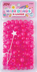 Joy Round Hair Beads X-Large, 100 Count, Two Tone Vivid Hot Pink