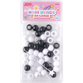 Joy Round Hair Beads XX-Large, 60 Count, Black, White, Clear