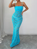 Lace Square Neck Maxi Cami Dress