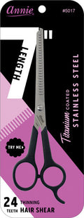 Annie Stainless Steel Thinning Shears 7 Inch, 1 Count, Black