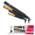 Hot & Hotter Gold Ceramic Electric Flat Iron Combo, 2 Count Hair Straightener, Black