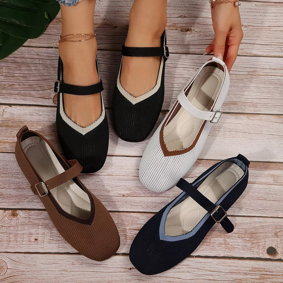 Round Toe Mesh Slip-Ons