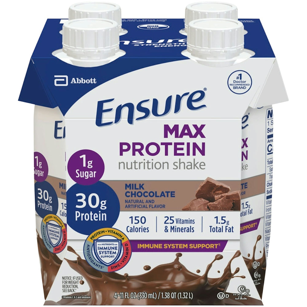 Ensure Max Protein Milk Chocolate Nutrition Shake  11 Fl Oz - 4 Cartons