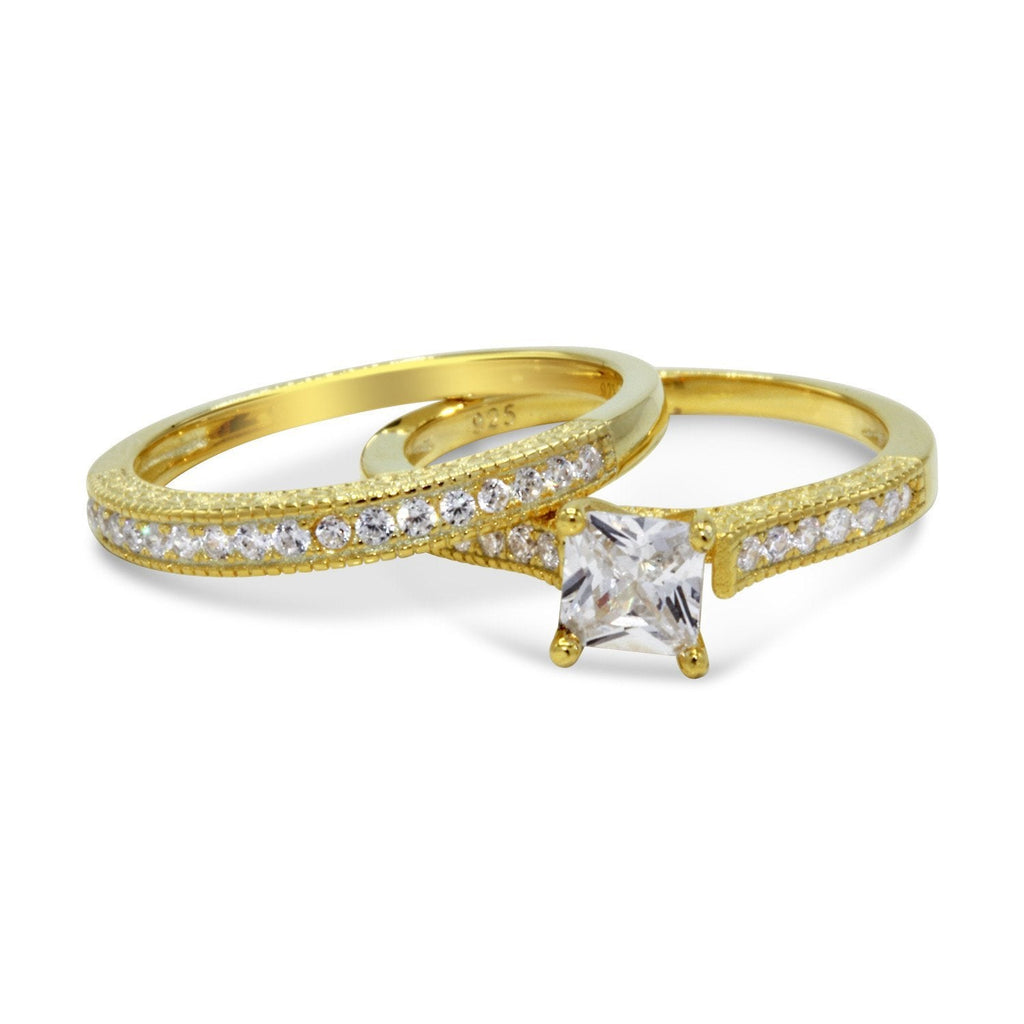 Cubic Zirconia Engagement/Wedding Ring Set