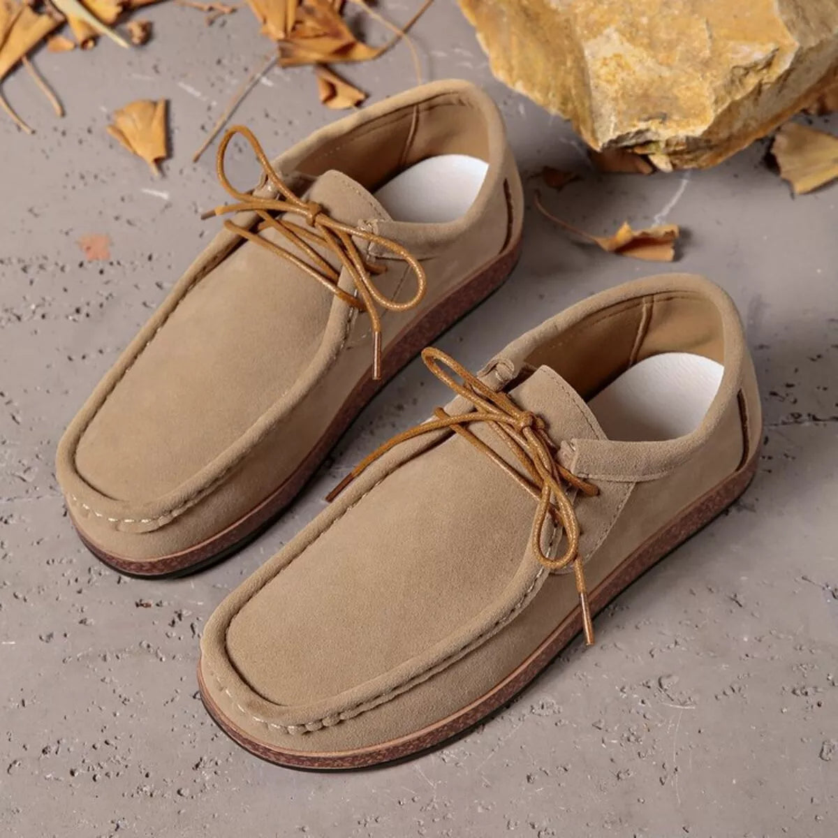 Round Toe Lace Up Loafers