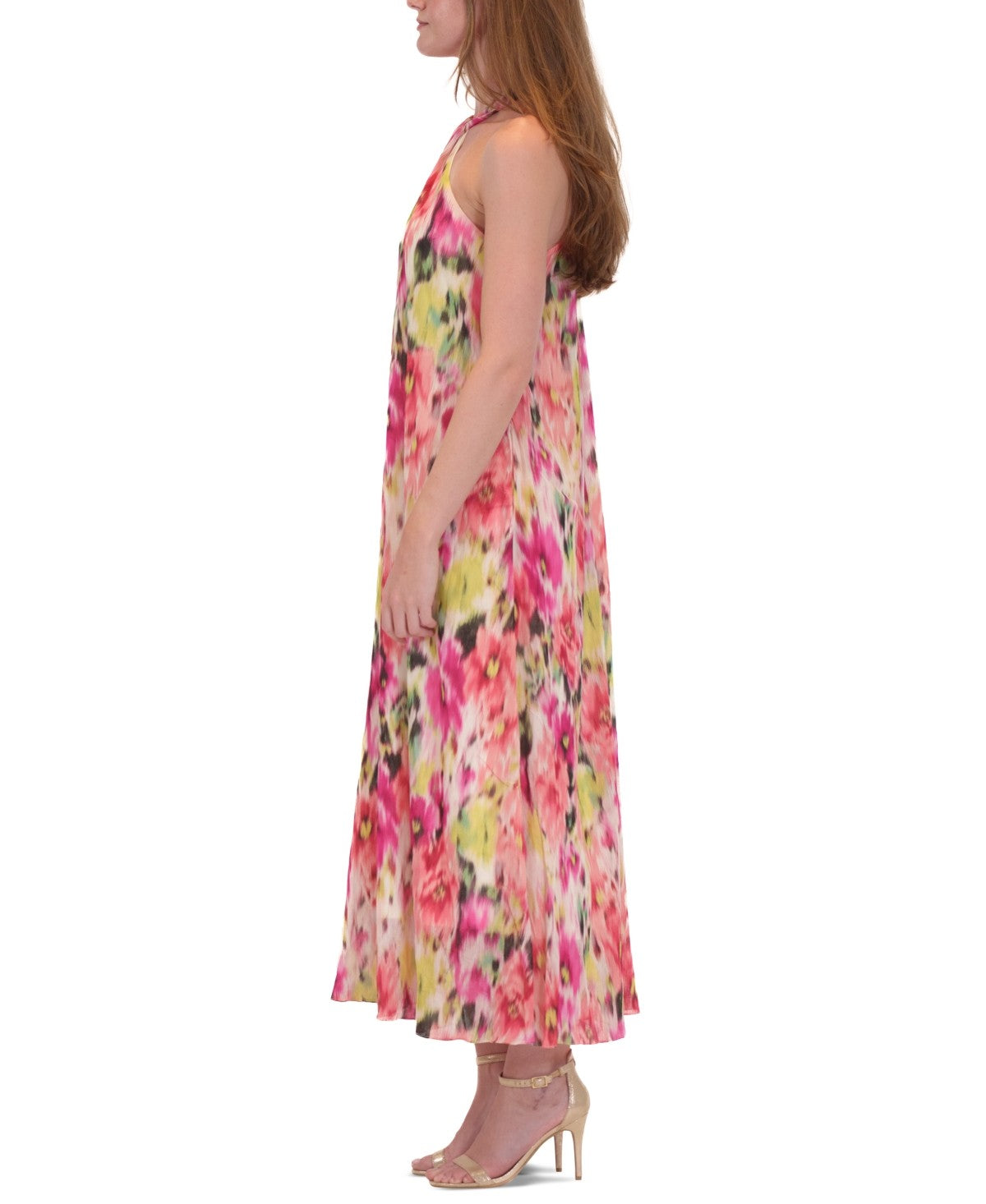 julia jordan Womens Printed Twisted Halter-Neck Maxi Dress, Size XL
