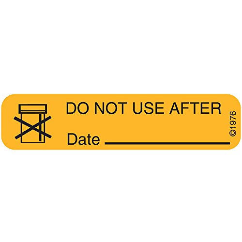 Pharmex 1-28G Permanent Paper Label, "Dont USE After_", 1 9/16" X 3/8", Goldenrod