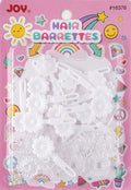 Joy Hair Barrettes Petite Daisy, 24 Count, White and Clear