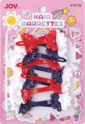 Joy Daisy Barrettes, 12 Count, Navy & Red