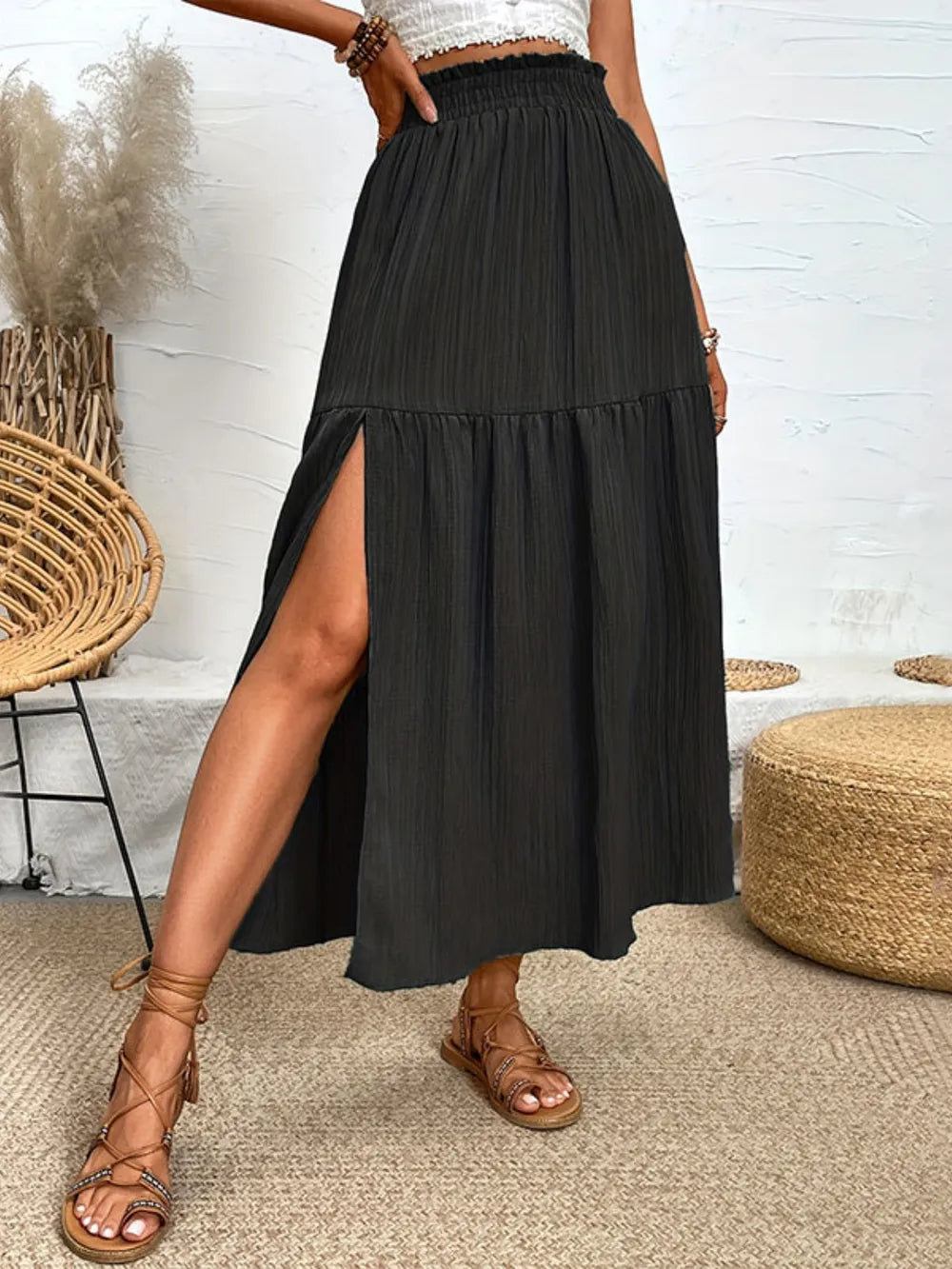 Frill Slit Skirt