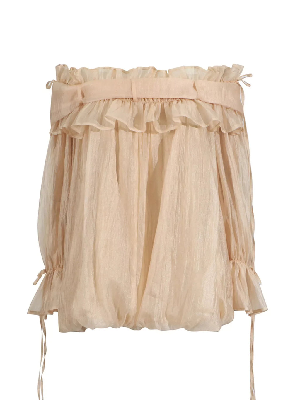 Ruffle Off-Shoulder Flounce Sleeve Blouse
