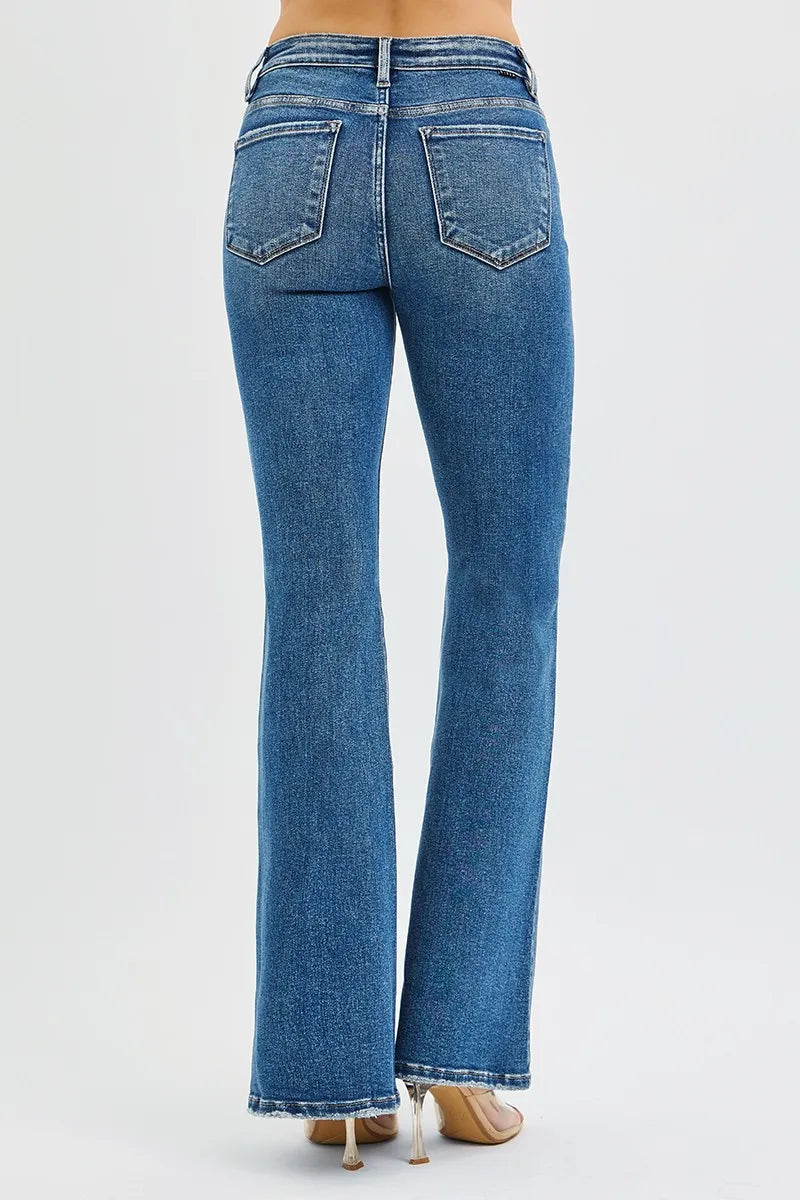 RISEN Full Size Tummy Control High Rise Flare Jeans Plus Size