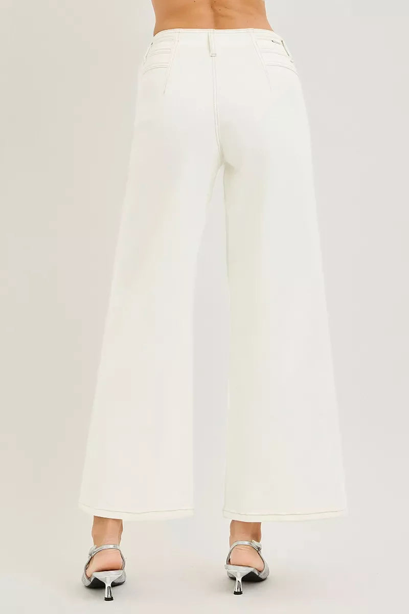 RISEN High Rise Ankle Wide Pants