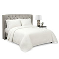 Lush Decor Ava Diamond Oversized Cotton 3 Piece Quilt Set, Size Full/Queen