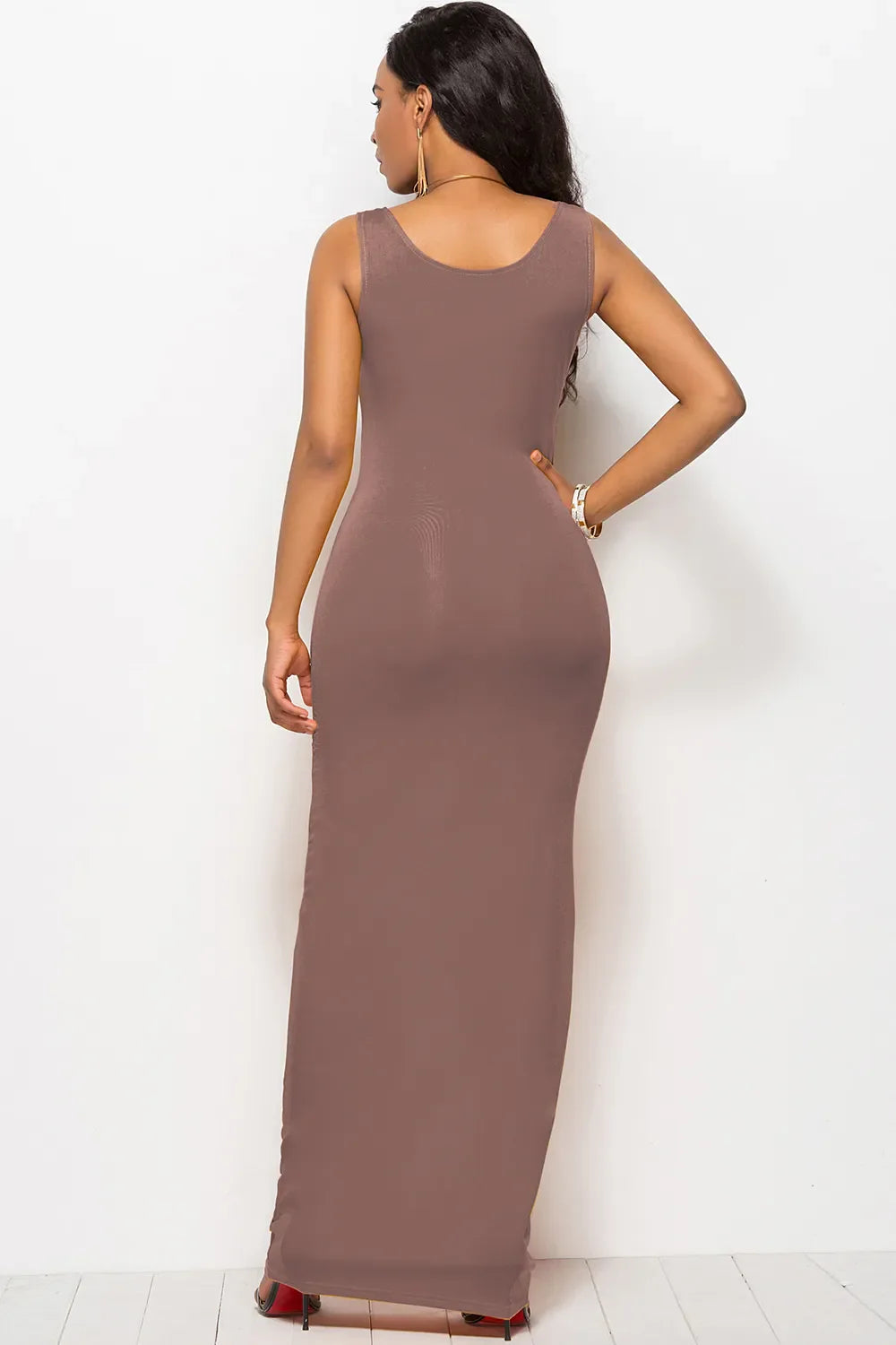 Scoop Neck Wide Strap Maxi Dress