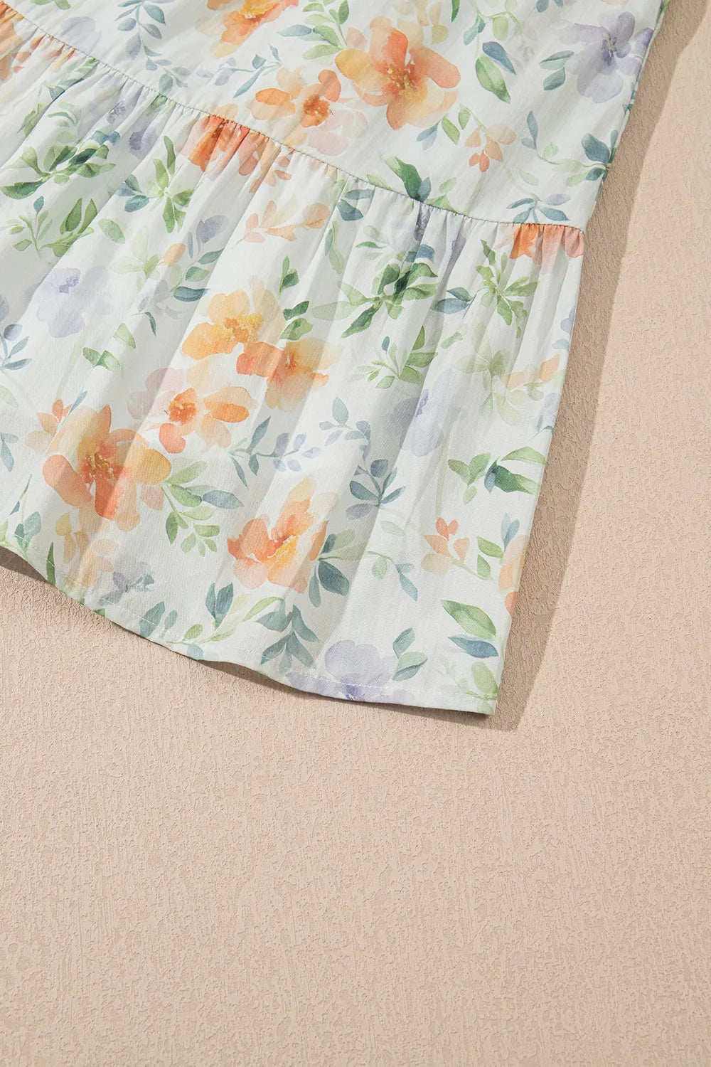 Frill Notched Puff Sleeve Dress