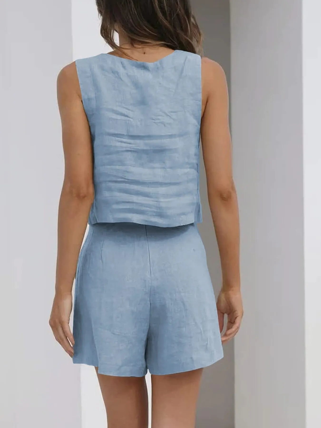 Square Neck Tank and Shorts Set