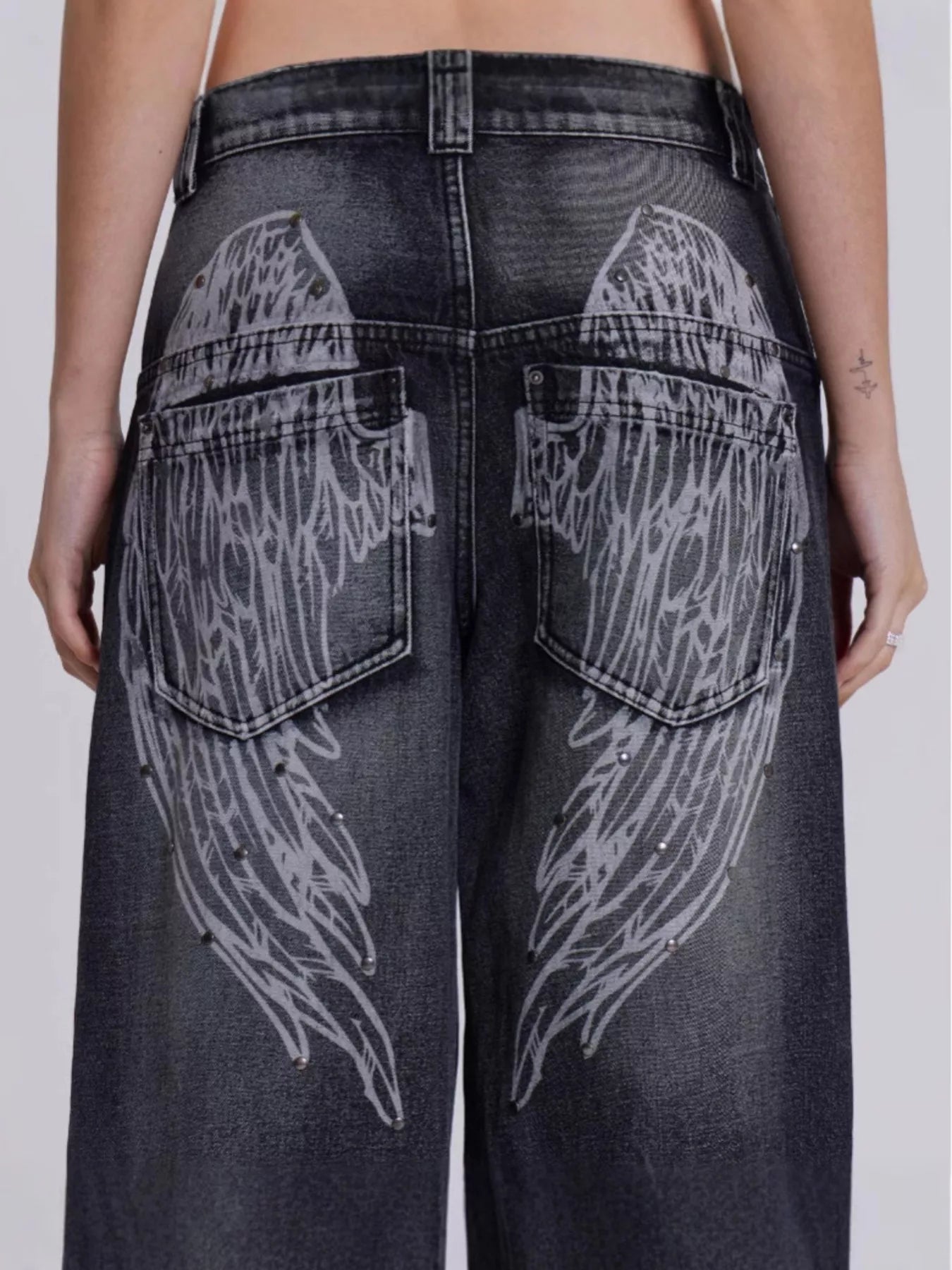 Vintage Wash Wide Leg Jeans