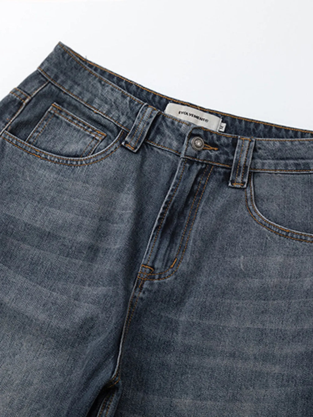 Men's Vintage Washed Gradient Wide-Leg Baggy Jeans