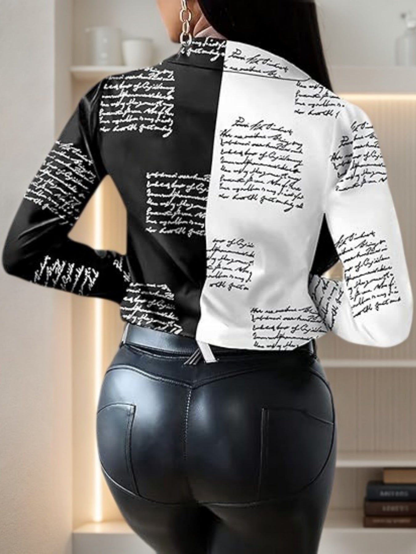 Women’s Floral Print Long Sleeve Shirt – Casual Colorful Loose Blouse