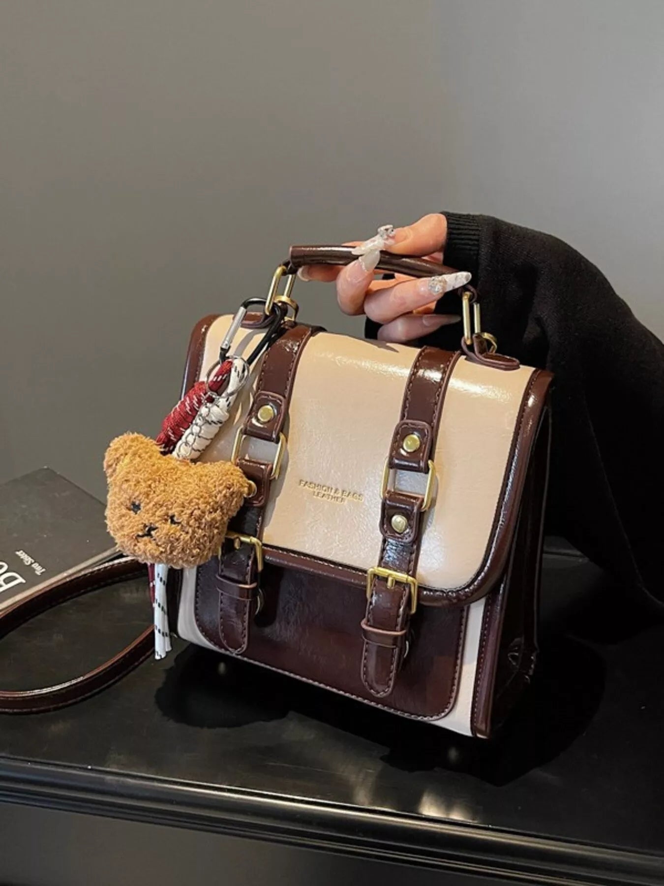 Vintage Style Buckle Backpack Bag