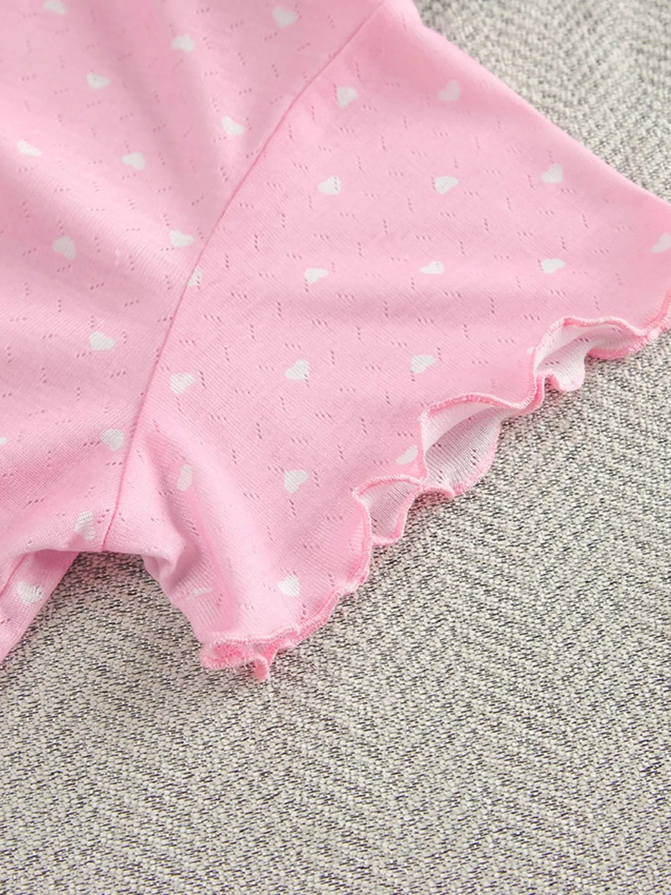 Polka Dot Round Neck Top and Pants Lounge Set
