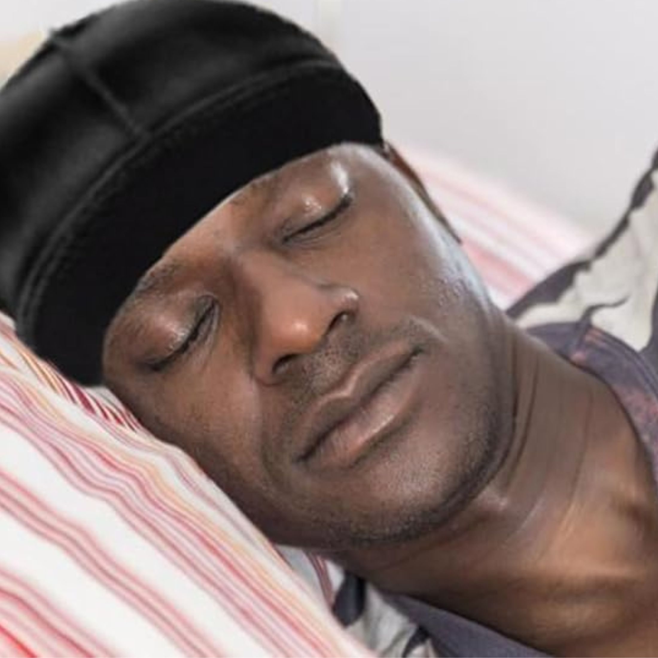 Mr. Durag Stocking Wave Cap with Wide Band, 2 Count, Black