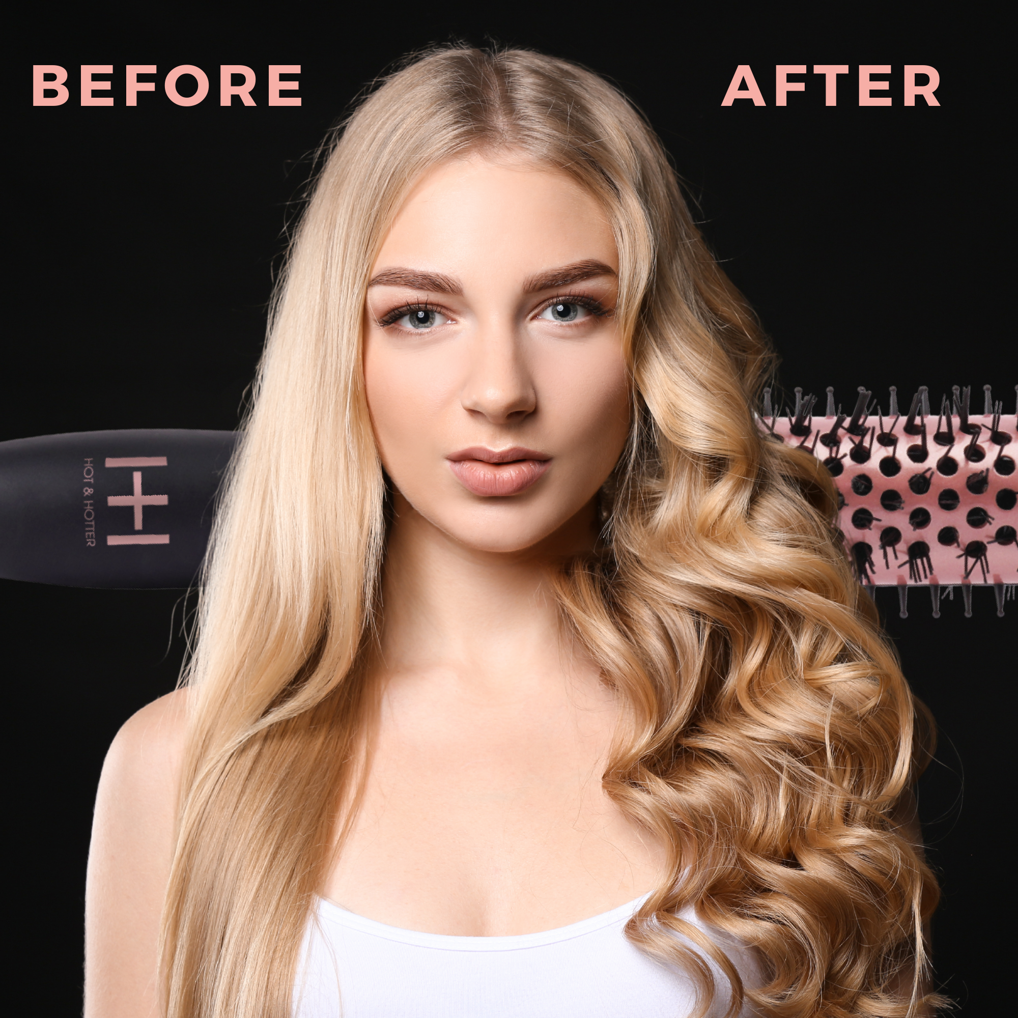 Hot & Hotter Tourmaline Ceramic Hot Styling Brush 1 1/4 Inch, 1 Count, Black