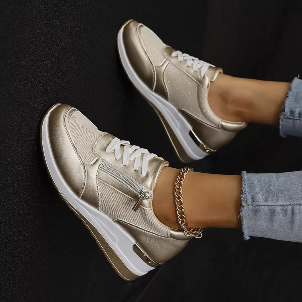 Lace Up Wedge Athletic
