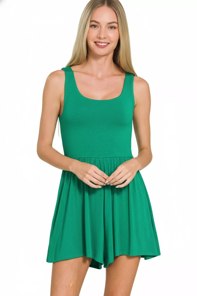 Zenana Double Layered Tank Romper