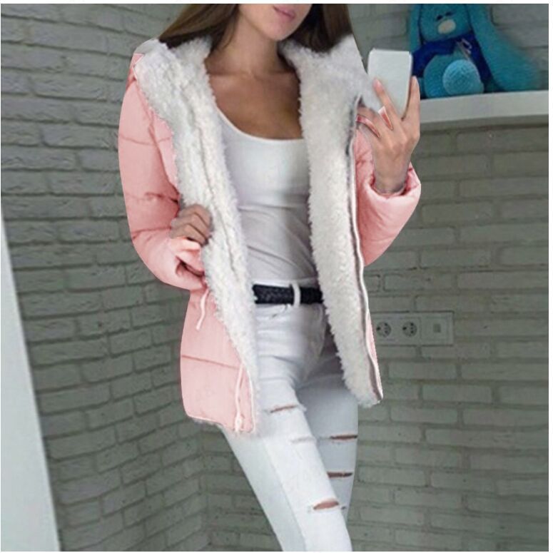Fleece-lined Cardigan Hooded Coat Cotton-padded Jacket