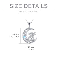 Sterling Silver Highland Cow Jewelry Necklace Gifts For Women Girls Animal Cow Lover