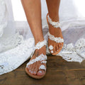 Flower Roman Women's Soft Sole Outer Wear Pearl Fashion Beach Casual Sandals