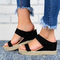 European And American Wedge Slippers Hemp Rope Ladies Casual Flat Sandals
