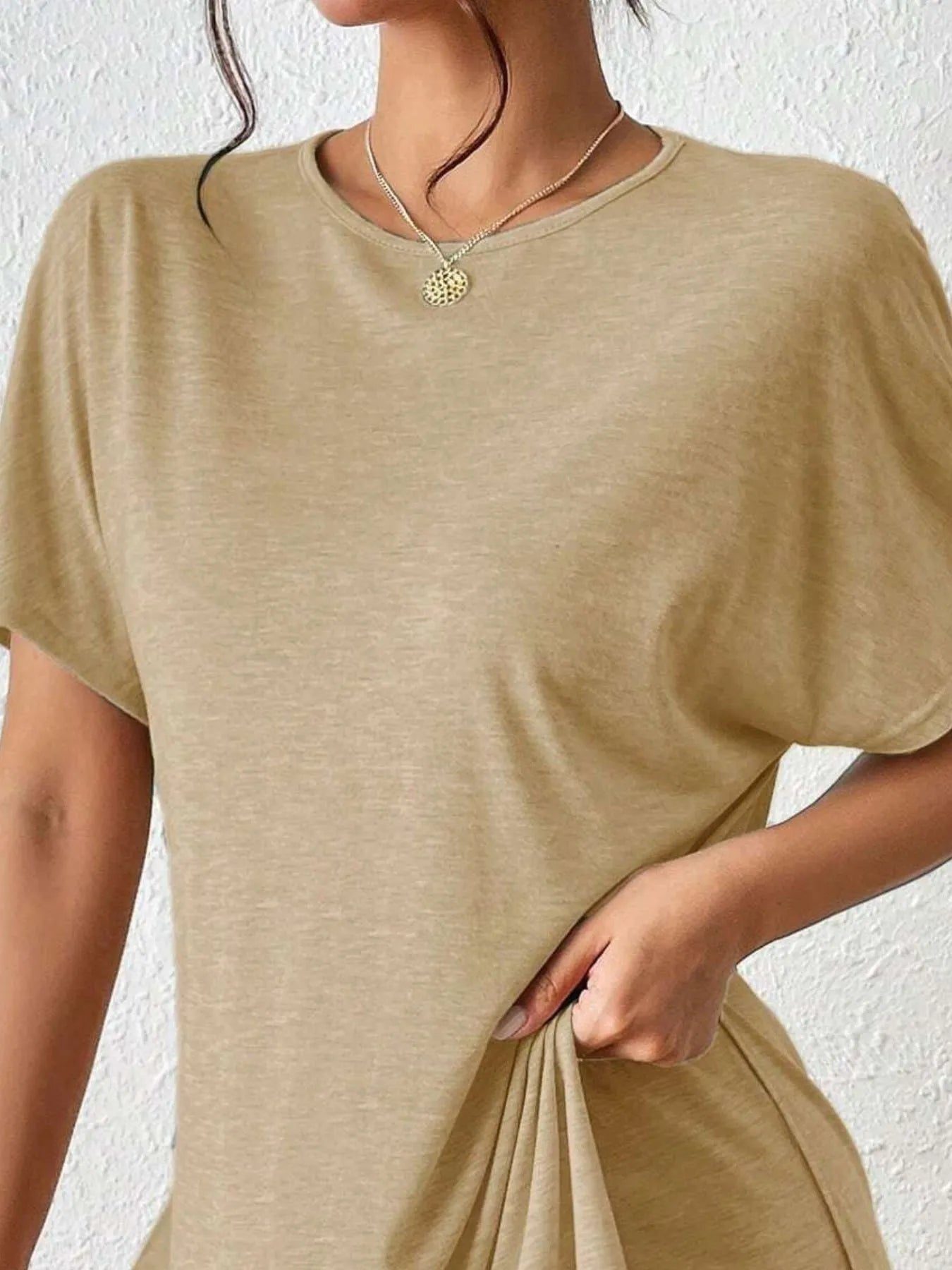 Casual Round Neck T-Shirt and Shorts Set