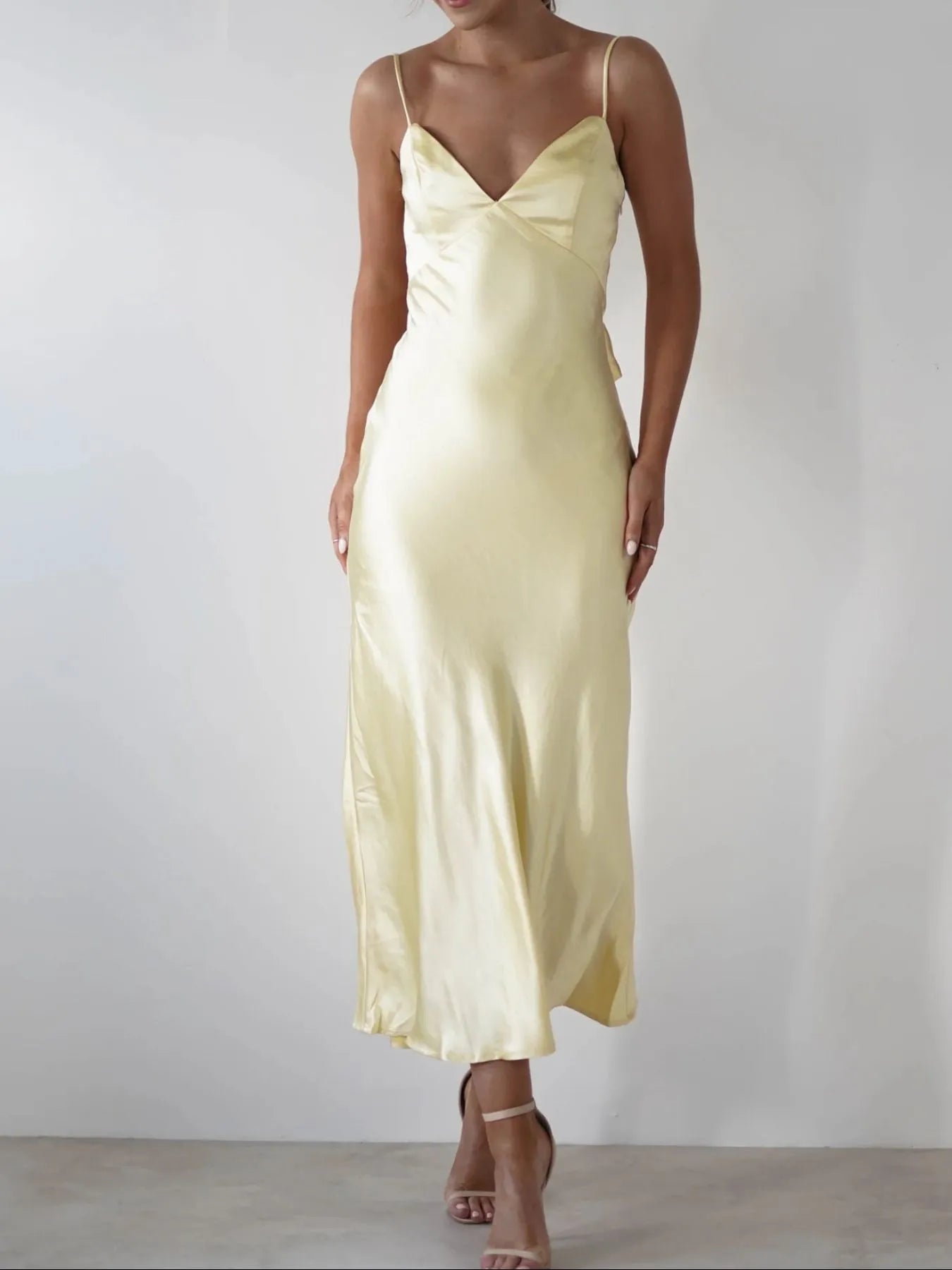 Satin Backless Cami Dress