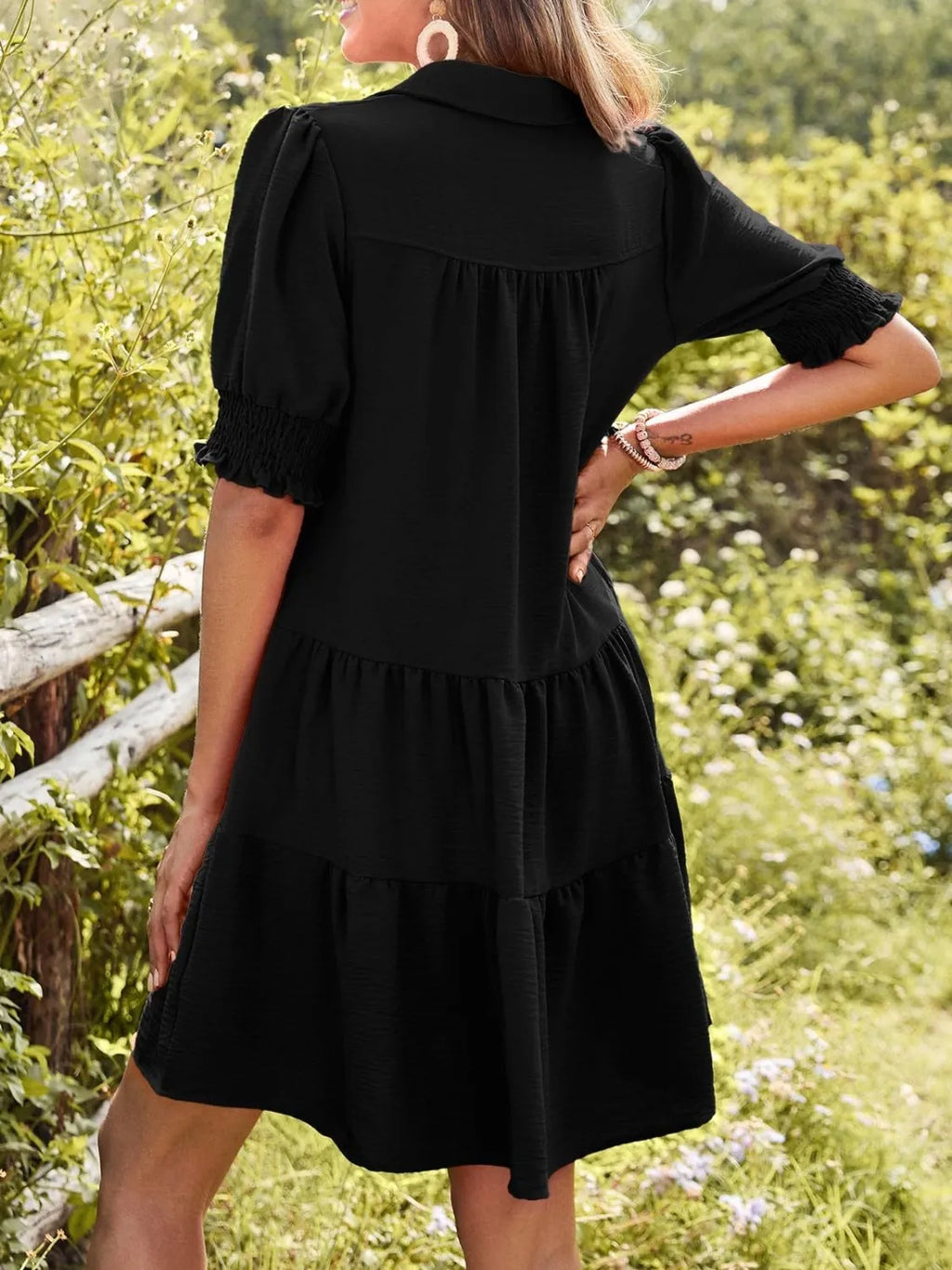 Johnny Collar Short Sleeve Mini Dress