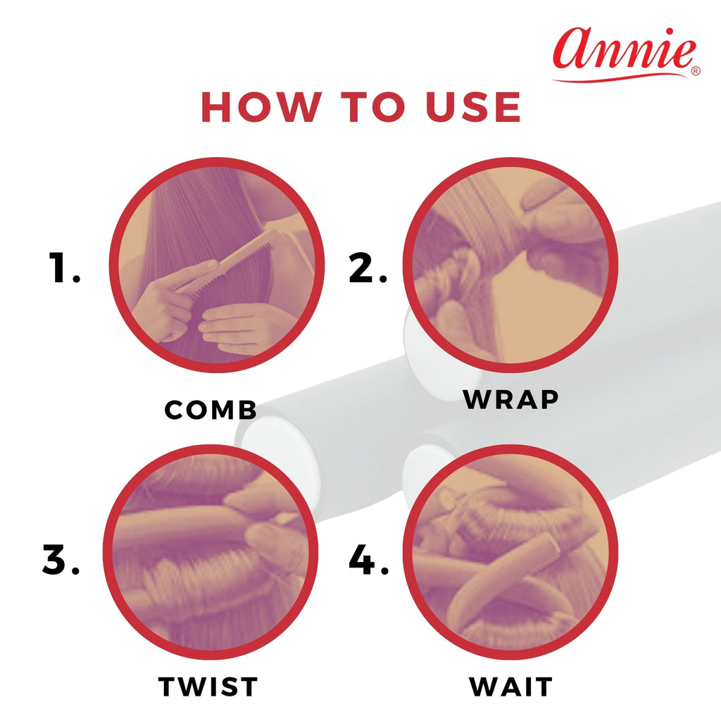 Annie Soft Twist Hair Rollers 1 Inch, 4 Count, Green