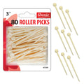 Annie Plastic Roller Picks 3 Inch, 80 Count, White