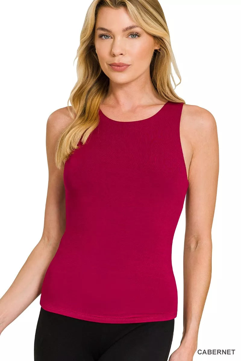 Premium Rayon Double Layered Round Neck Tank Top