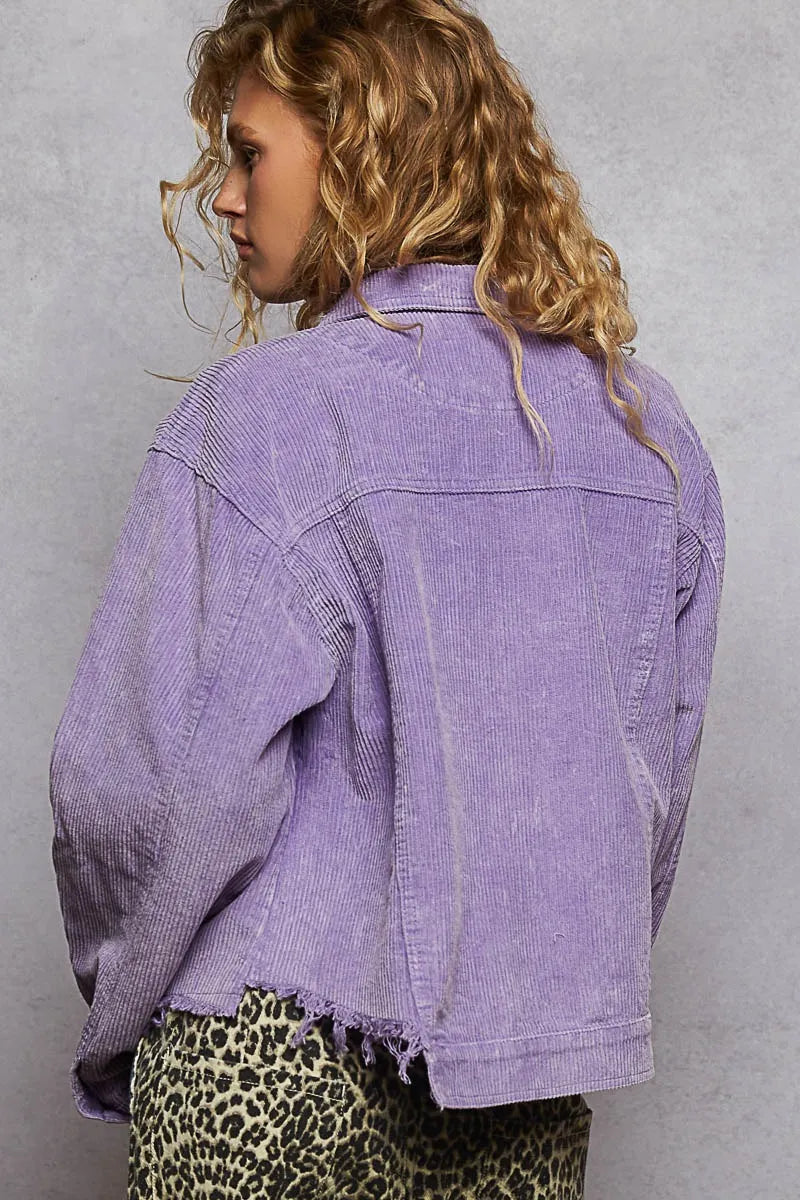 POL Button Down Corduroy Trucker Jacket