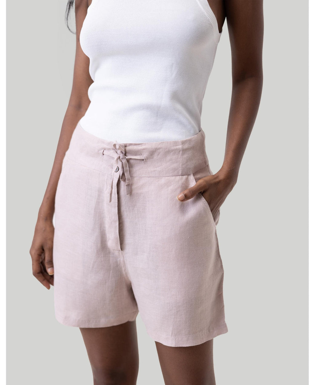 Reistor Womens Drawstring Shorts - Dusty Pink, Medium